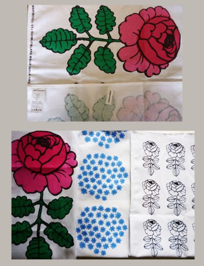 画像3: **marimekko お花のキッチンクロス３柄１セット（New）**