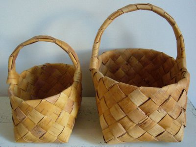 画像1: **白樺ｂａｓｋｅｔ　北欧お買い物かご（中）new**