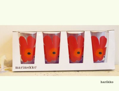 画像1: **marimekko  ウニッコ柄 プラスチックタンブラー （New）**